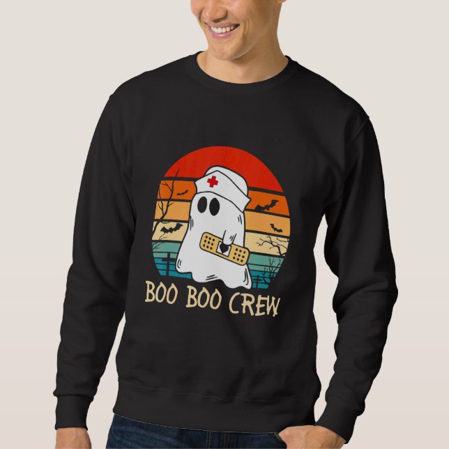 Boo Boo Crew quote Nurse cool Halloween Nurse Cost Sweatshirt (Front)