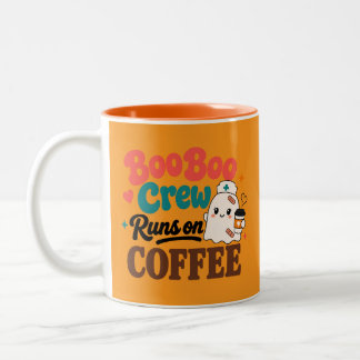 Boo Boo Crew Runs On Coffee Orange Accent Mug