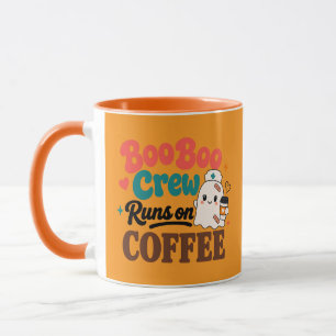 Boo Boo Crew Runs On Coffee Orange Mug