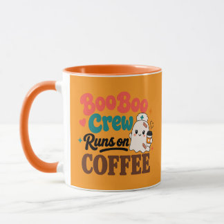 Boo Boo Crew Runs On Coffee Orange Mug