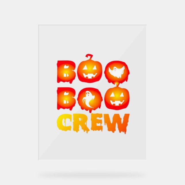 Boo Boo Crew Shirt – Funny Ghost Halloween Nurse & Acrylic Sign (Front)