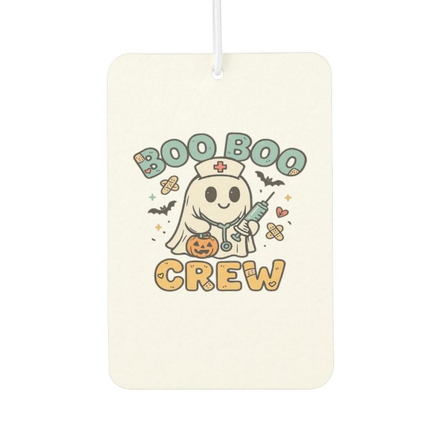Boo Boo Crew Shirt � Funny Ghost Halloween Nurse & Car Air Freshener (Front)