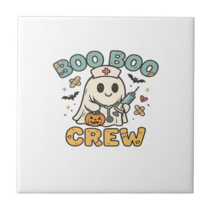 Boo Boo Crew Shirt � Funny Ghost Halloween Nurse & Ceramic Tile