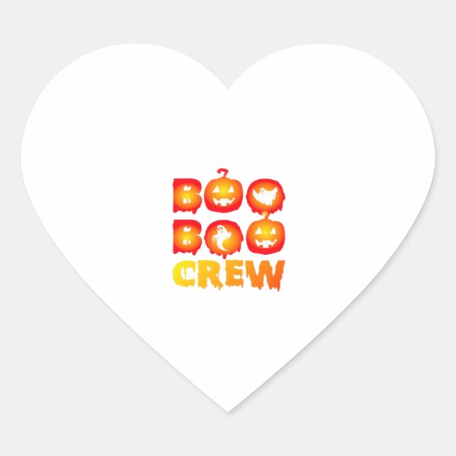 Boo Boo Crew Shirt – Funny Ghost Halloween Nurse & Heart Sticker (Front)