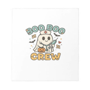 Boo Boo Crew Shirt � Funny Ghost Halloween Nurse & Notepad