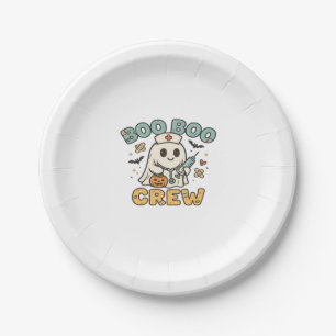 Boo Boo Crew Shirt � Funny Ghost Halloween Nurse & Paper Plate