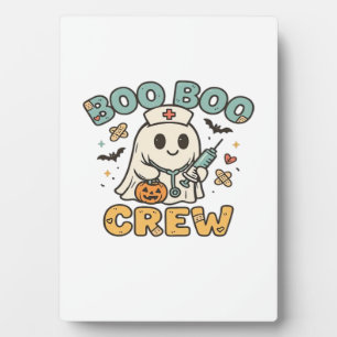 Boo Boo Crew Shirt � Funny Ghost Halloween Nurse & Plaque