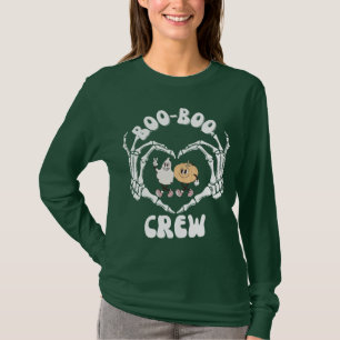 Boo-boo crew skeleton heart shape hand ghost T-Shirt