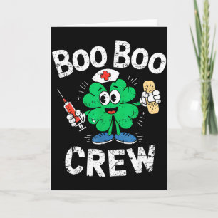 Boo Boo Crew St Patricks Day Nurse Scrub Top Saint Card