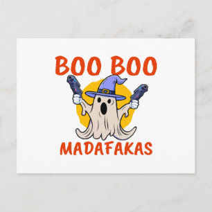 Boo Boo Madafakas Funny Halloween Ghost Postcard