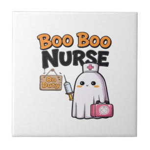 Boo Boo Nurse On Duty Classic T-Shirt Ceramic Tile