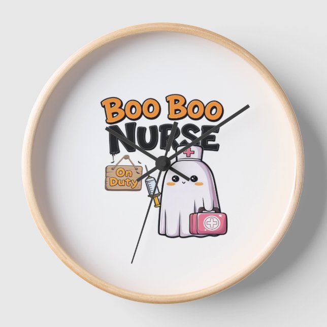 Boo Boo Nurse On Duty Classic T-Shirt Clock (Front)