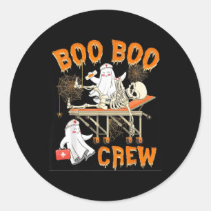 Boo Boo Skeleton Crew Nurse Funny Ghost Women Hall Classic Round Sticker