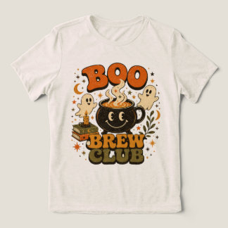 Boo Brew Club Retro Halloween Coffee & Ghost Tri-Blend Shirt