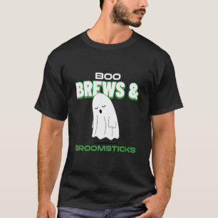 Boo Brews & Broomstick Halloween T-Shirt