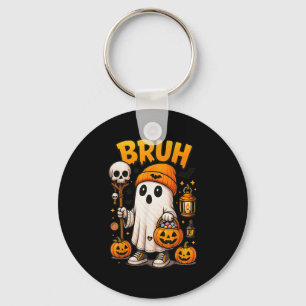 Boo Bruh Ghost Halloween Cute Ghost Trick Or Treat Key Ring