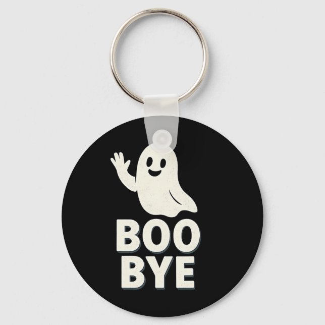Boo Bye Ghost Halloween Graphic Print  Key Ring (Front)