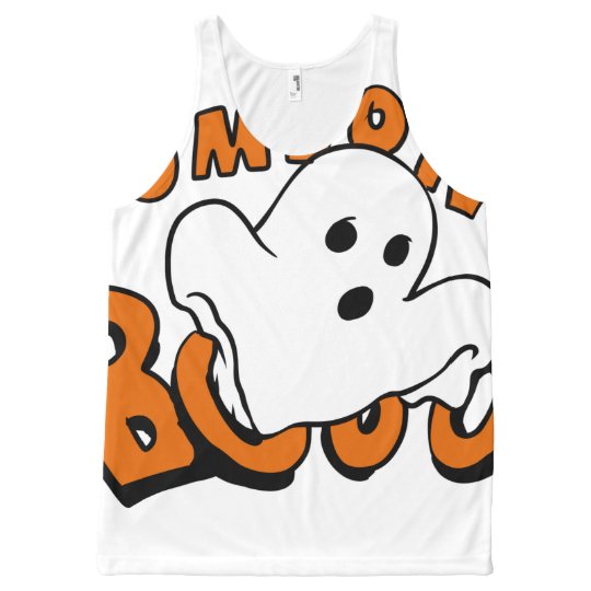 Boo - cartoon ghost - baby ghost - funny ghost All-Over print singlet