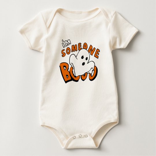 Boo - cartoon ghost - baby ghost - funny ghost baby bodysuit