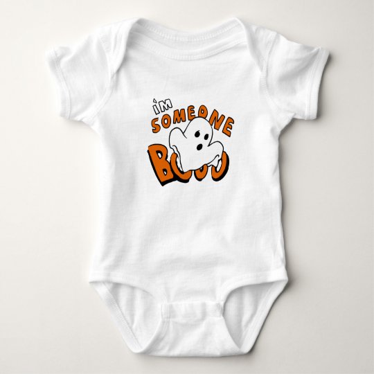 Boo - cartoon ghost - baby ghost - funny ghost baby bodysuit