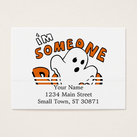 Boo - cartoon ghost - baby ghost - funny ghost business card