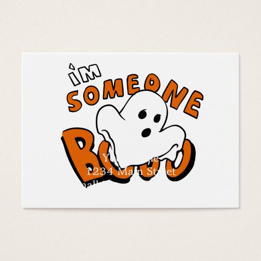Boo - cartoon ghost - baby ghost - funny ghost business card