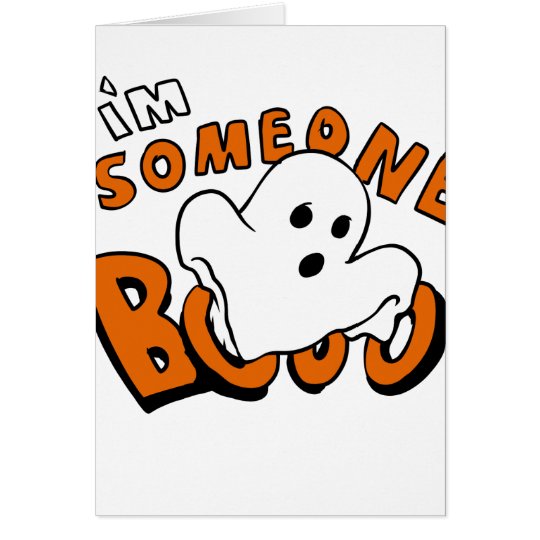 Boo - cartoon ghost - baby ghost - funny ghost card