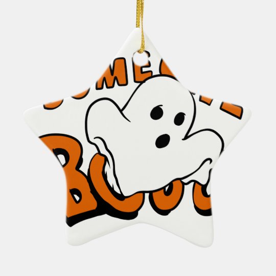 Boo - cartoon ghost - baby ghost - funny ghost ceramic ornament