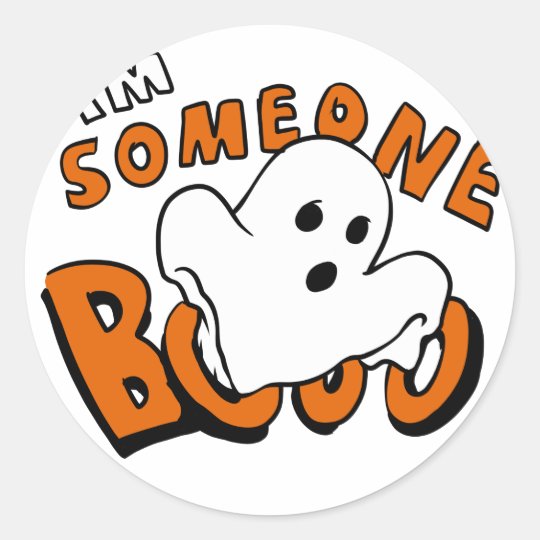 Boo - cartoon ghost - baby ghost - funny ghost classic round sticker