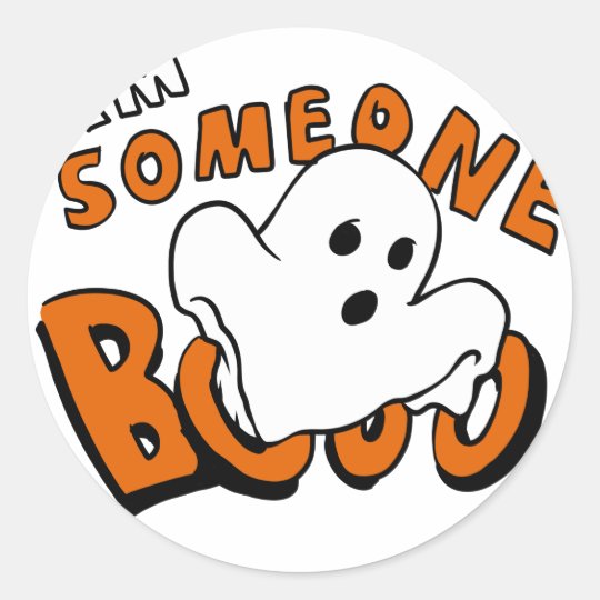 Boo - cartoon ghost - baby ghost - funny ghost classic round sticker