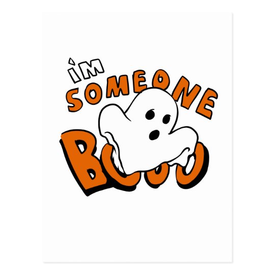 Boo - cartoon ghost - baby ghost - funny ghost postcard