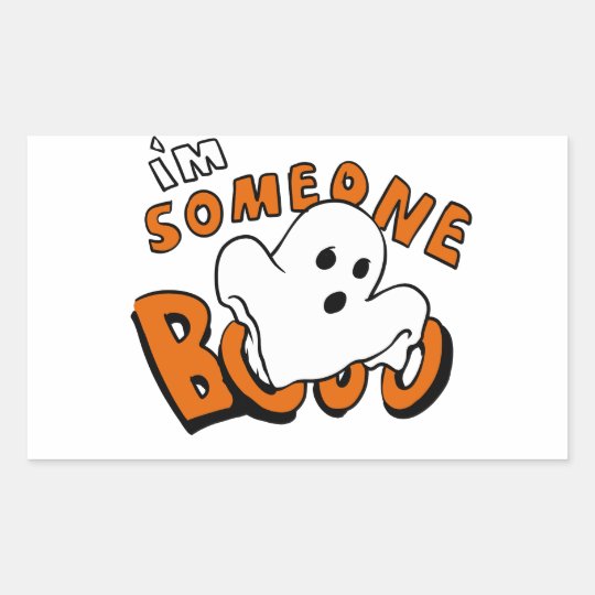 Boo - cartoon ghost - baby ghost - funny ghost rectangular sticker