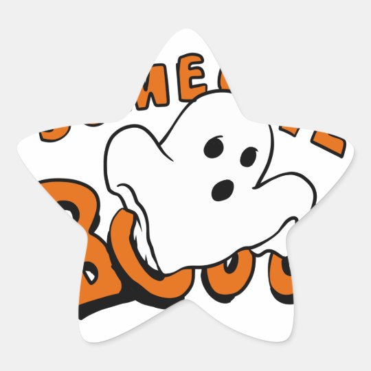 Boo - cartoon ghost - baby ghost - funny ghost star sticker