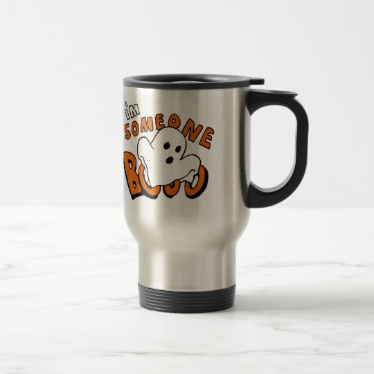 Boo - cartoon ghost - baby ghost - funny ghost travel mug