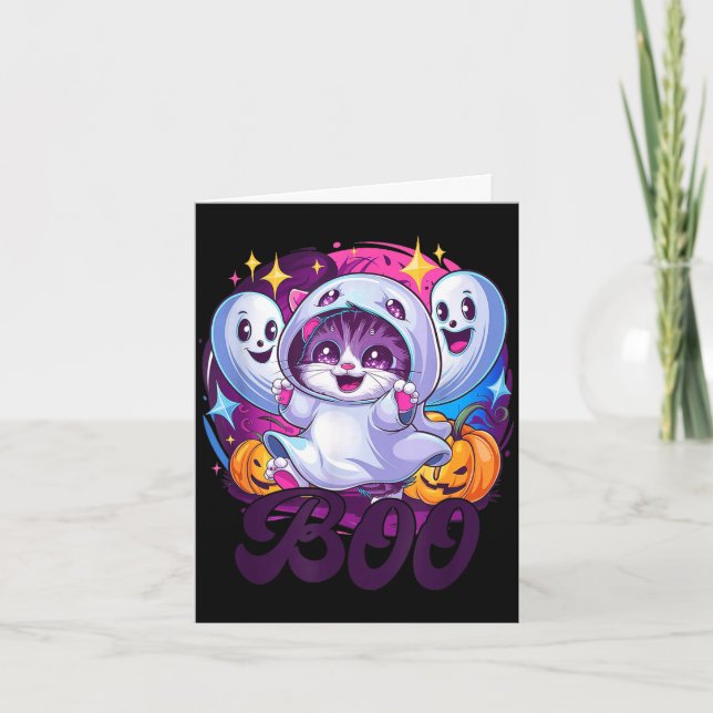 Boo cat ghost  card (Front)