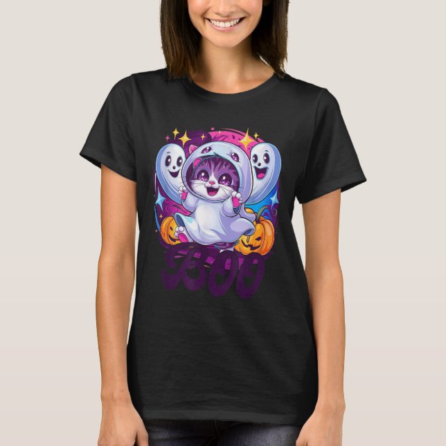 Boo cat ghost  T-Shirt (Front)
