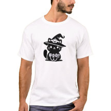 BOO Cat Halloween T-Shirt | Cute Spooky Typography