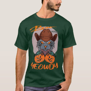 Boo Cat Meowdy Pumpkin Western Wild West Halloween T-Shirt