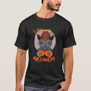 Boo Cat Meowdy Pumpkin Western Wild West Halloween T-Shirt