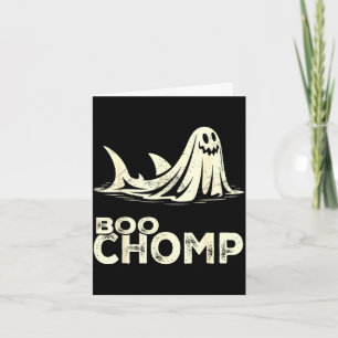 Boo chomp – funny ghost shark halloween retro  card
