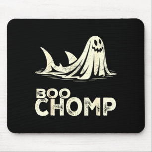 Boo chomp – funny ghost shark halloween retro mouse pad