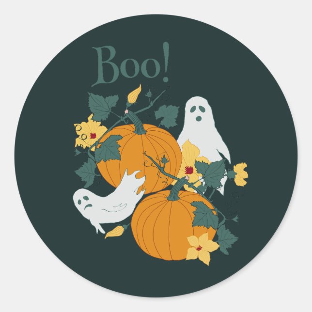 Boo! Classic Round Sticker (Front)