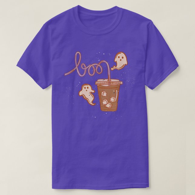 Boo Coffee Retro Halloween Spooky Funny Coffee Day T-Shirt (Design Front)
