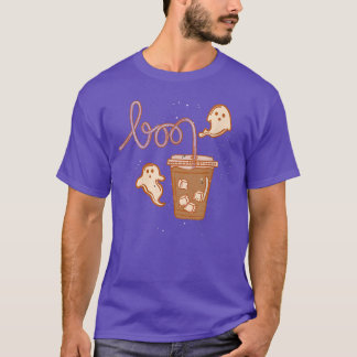 Boo Coffee Retro Halloween Spooky Funny Coffee Day T-Shirt