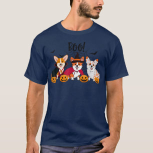 Boo Corgi Mummy Witch Dog Pet Animal Halloween Cos T-Shirt