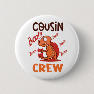 Boo Cousin Crew Halloween Dinosaur Spooky Costume 6 Cm Round Badge