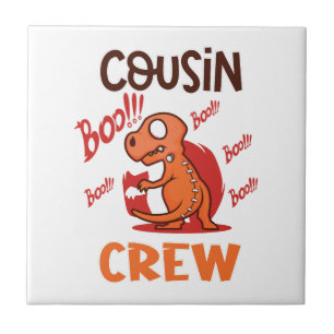 Boo Cousin Crew Halloween Dinosaur Spooky Costume Ceramic Tile