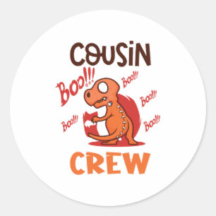 Boo Cousin Crew Halloween Dinosaur Spooky Costume Classic Round Sticker