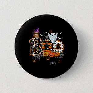 Boo Creepy Owl Pumpkin Ghost Funny Halloween Costu 6 Cm Round Badge