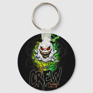 Boo crew black ghost halloween ghost ghost apparel key ring